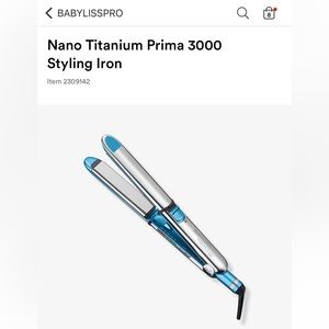 BaBylissPRO PRIMA3000 straightening iron 1-1/4. Like brand new. Only used once.